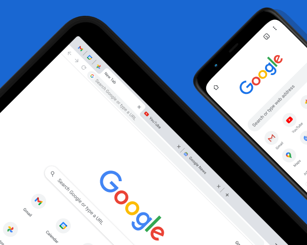 Tablet Pixel Slate dengan layar yang menampilkan Google.com.