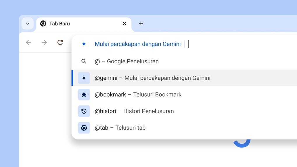 Mulai percakapan dengan Gemini dari kolom URL
