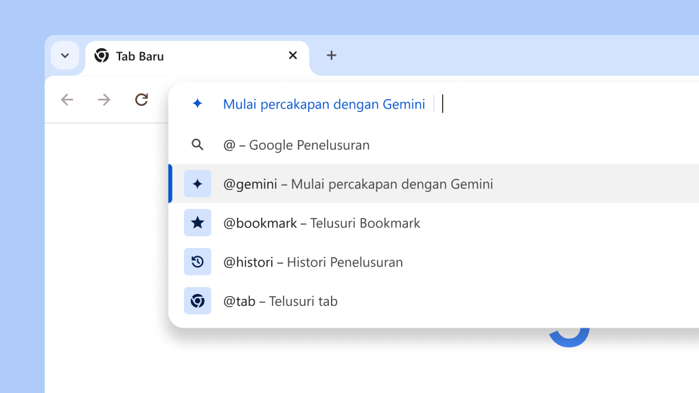 Mulai percakapan dengan Gemini dari kolom URL