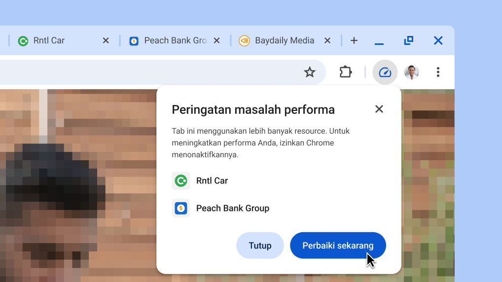 Tingkatkan performa browser dengan sekali klik