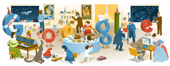 Selamat Tahun Baru 2013! : Logo Google Hari Ini, Hapy new year 2013, Google Doodle, Putupunyablog